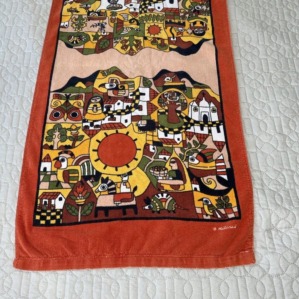 Vintage Hilasal Cotton Towel Fernando LA Palma Design Sheet Hand Mat El Salvador